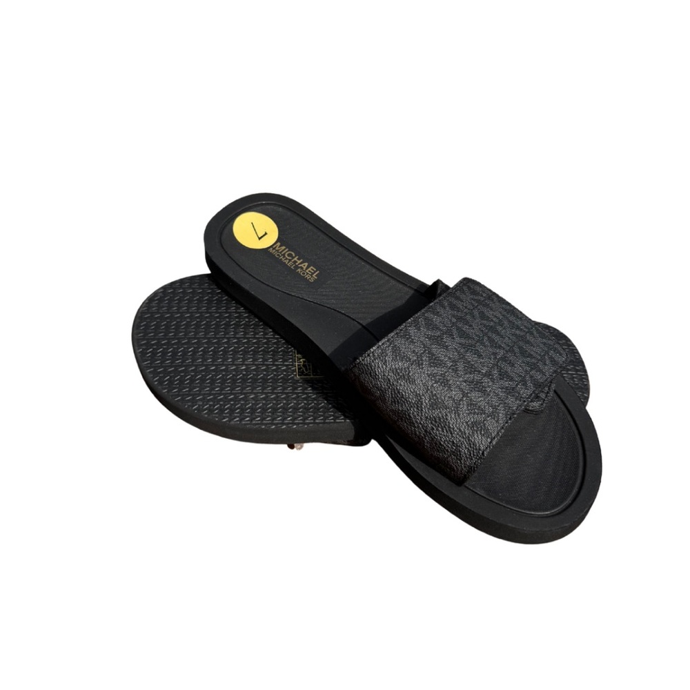 Michael Kors Womens Black Patterned Slide